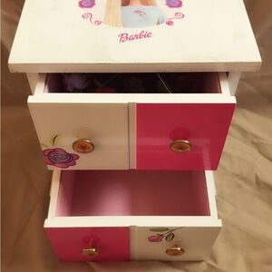 Barbie Pink and White Floral Mini Jewelry Chest
